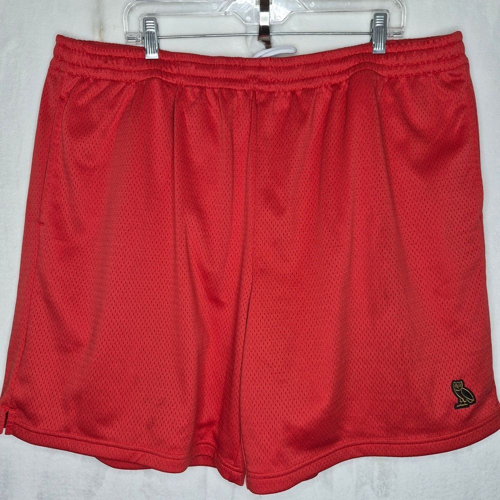 OVO Octobers Very Own Athletic Red Mesh Shorts Size 3XL